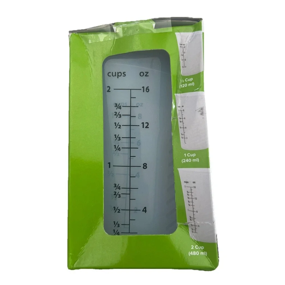 A Prep Solutions High Heat Silicone Measuring Cups, Set Of 3, 2 And .5 Cup.  NIB